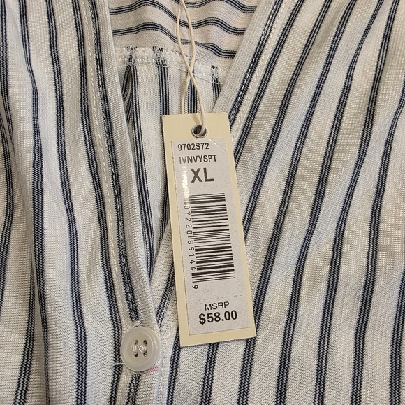 Max Studio -Striped Button-Down Women's Tunic Top. Size XL. NWT - Picture 3 of 5